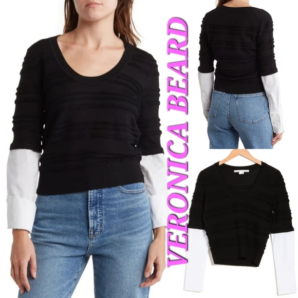 VERONICA BEARD Juni Wool Sweater in Black